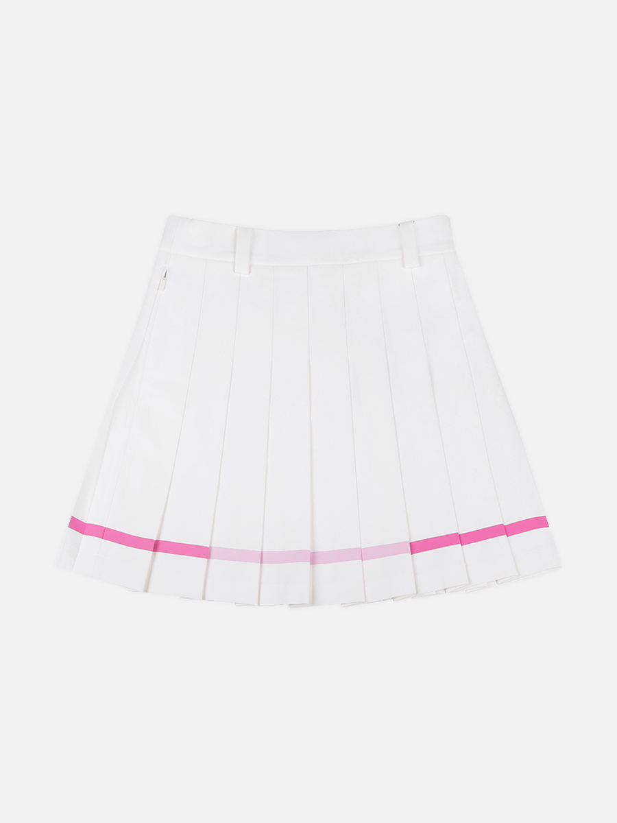 Pink Line Pleats Skirt