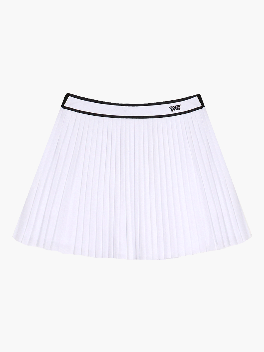 SUMMER ALL OVER PLEATED SKIRT_WH